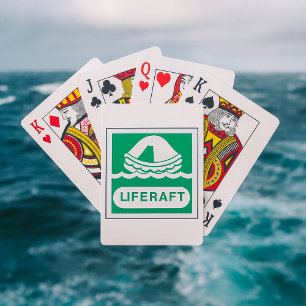 Cartes à jouer avec signal de radeau de sauvetage