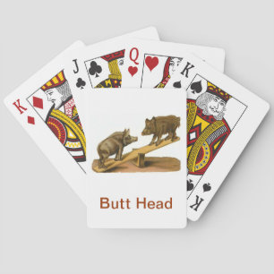 Cartes à jouer avec un cochon sauvage tête de butt