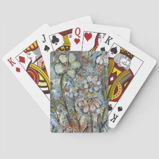 Cartes à jouer avec un design floral multimédia