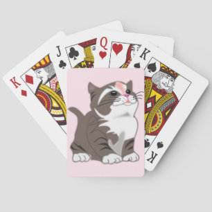 Cartes à jouer Bébé Chat Rose - Personnalisables