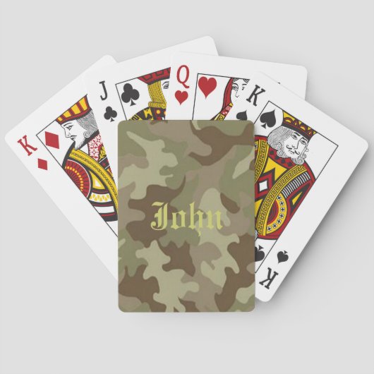 Cartes à jouer camouflage personnalisées (dos)