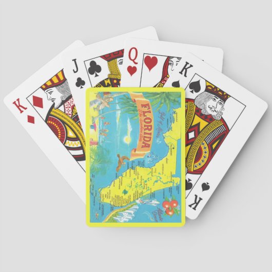 Cartes à jouer carte postale de Floride (dos)