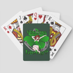 Cartes à jouer chanceuses Lady Luck Cartes St Patr