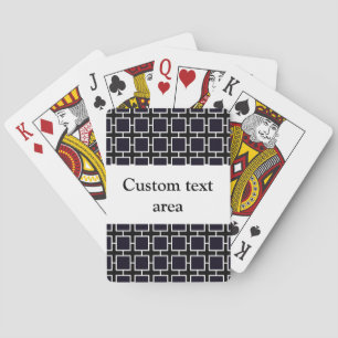Cartes à jouer chic à motif géométrique noir et bl