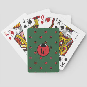 Cartes à jouer classiques à pois Papillon Rouge