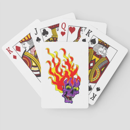 Cartes à jouer Classiques Crâne Flamboyant (dos)