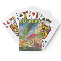 Cartes à jouer classiques d'affiche de voyage en F