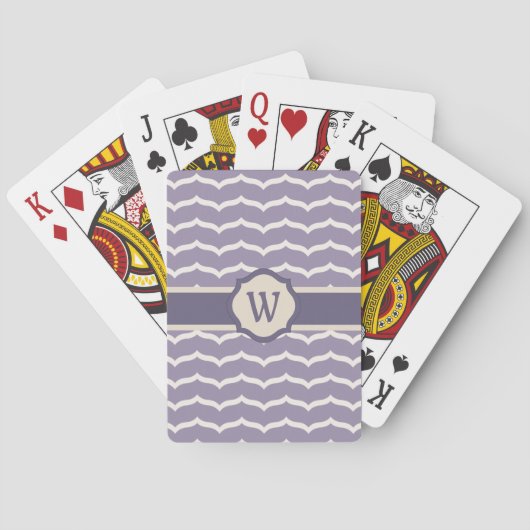 Cartes à jouer classiques en zigzag fleuri (dos)