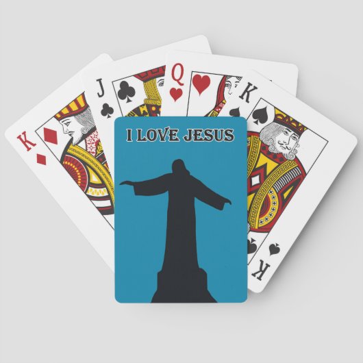 Cartes à jouer classiques j'aime jésus (dos)