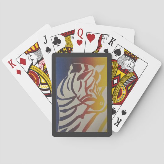 Cartes à jouer classiques Rainbow Zebra (dos)