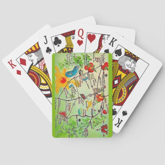 Cartes à jouer colorées de Riverside CA (dos)