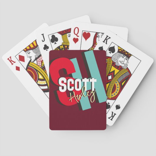 Cartes à jouer Cool avec nom (dos)