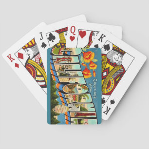 Cartes à jouer de carte postale de bienvenue en Ca