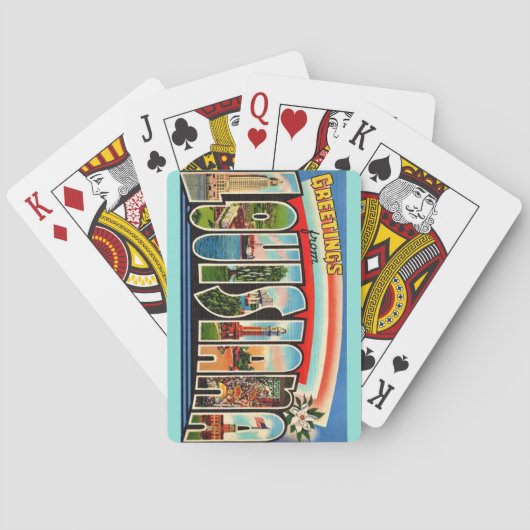 Cartes à jouer de carte postale de salutations de (dos)