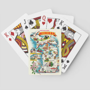 Cartes à jouer de carte vintage colorée du Michiga
