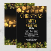 Cartes à jouer de casino de Noël Or Noir Festif (Devant / Derrière)