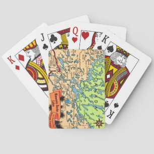 Cartes à jouer de la carte des lacs du Minnesota