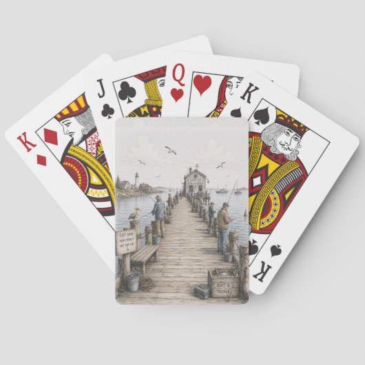 Cartes à jouer de la jetée de pêche côtière fantai (dos)