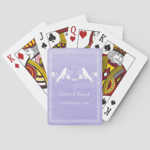 Cartes à jouer de mariage florales Purple Lovebird