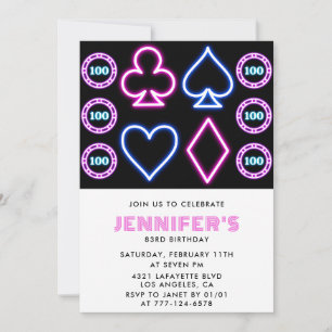 Cartes à jouer de poker de casino invitation pour