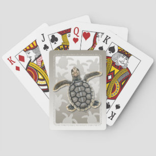 Cartes à jouer de tortue marine à dos plat nouveau