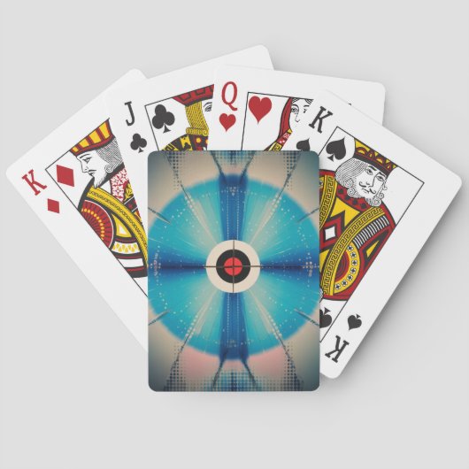 Cartes à jouer Deck Abstrait Grille de Points Bleu (dos)