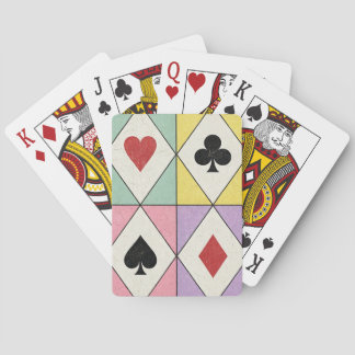 Cartes à jouer diamant pastel