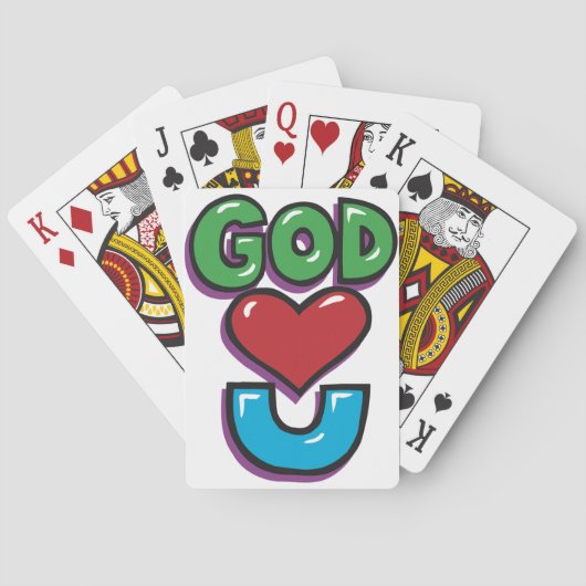 Cartes à jouer Dieu t'aime (dos)