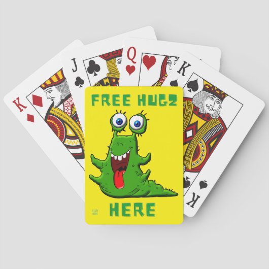 cartes à jouer drôles "CÂLINS GRATUITS..." (dos)