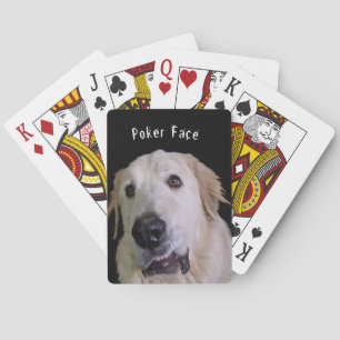 Cartes à jouer drôles "Poker Face" au visage de ch