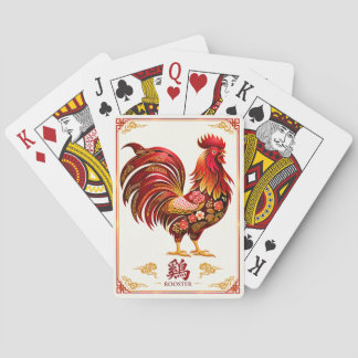 Cartes à jouer du coq du zodiaque chinois