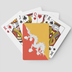 Cartes à jouer du drapeau patriotique du Bhoutan