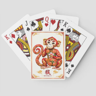 Cartes à jouer du singe du zodiaque chinois