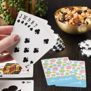 Cartes à jouer en art floral rétro personnalisé