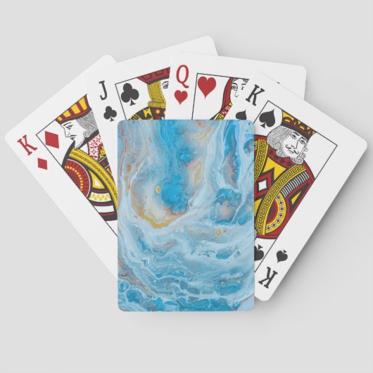 Cartes à jouer en marbre bleu artistisées (dos)