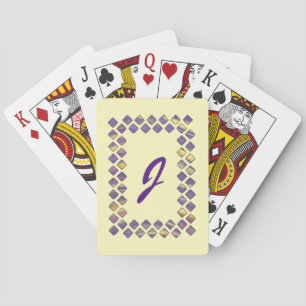 Cartes à jouer en mélange de diamants jaune violet