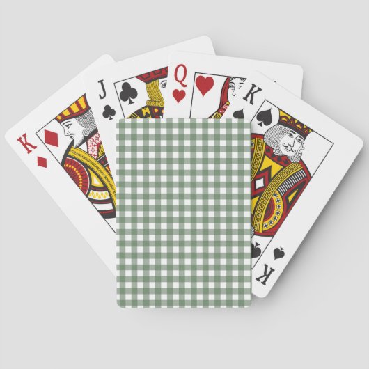 Cartes à jouer en vichy vert (dos)