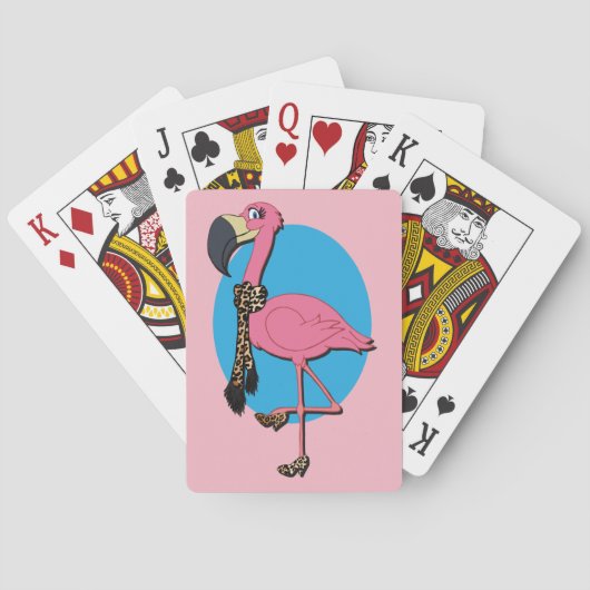 Cartes à jouer Flamant Fancy, faces à index standa (dos)