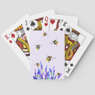 Cartes à jouer Fleurs et Abeilles Volantes