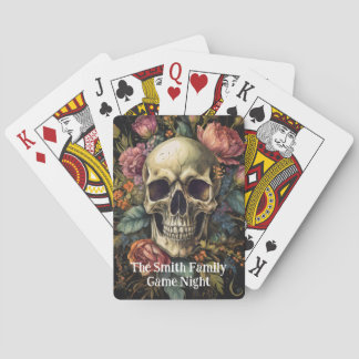 Cartes à jouer florales roses vintage | Personnali