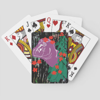 Cartes à jouer Hippopotame dans le jardin