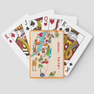 Cartes à jouer illustrées vintage d'Israël
