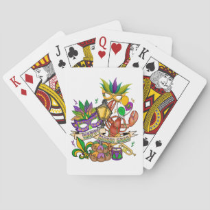 Cartes à jouer joyeuses de Mardi Gras