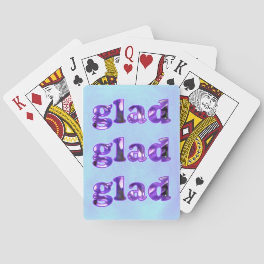 Cartes à jouer joyeuses sur fond bleu lavande (dos)