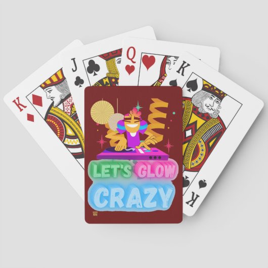 cartes à jouer "LET'S GLOW CRAZY" (dos)