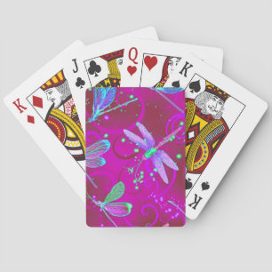 Cartes à jouer Libellules Roses