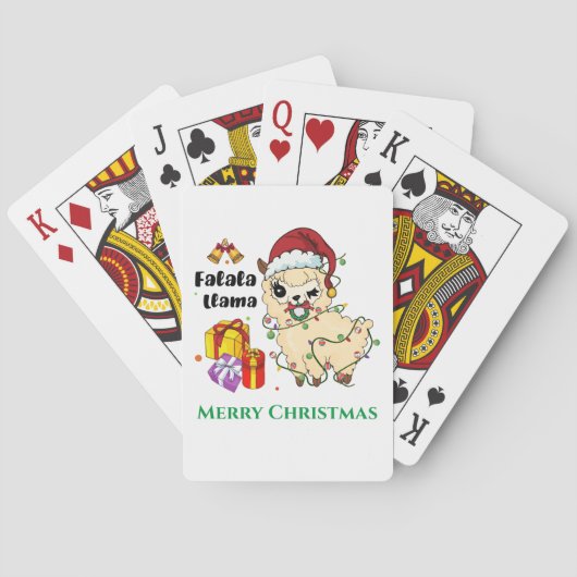 Cartes à jouer Llama de Noël (dos)