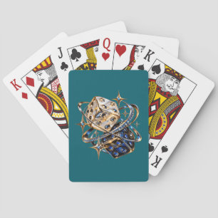 Cartes à jouer Luxe 3D Lucky Dice — Or & Saphir
