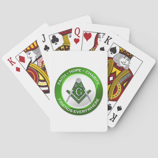 Cartes à jouer maçonniques vertes (dos)