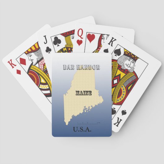 Cartes à jouer - Maine State Map avec la ville (dos)